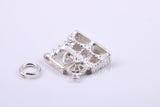 Watermill Charm, Traditional Charm, Made from Solid 925 Grade Sterling Silver, Complete with Attachment Link