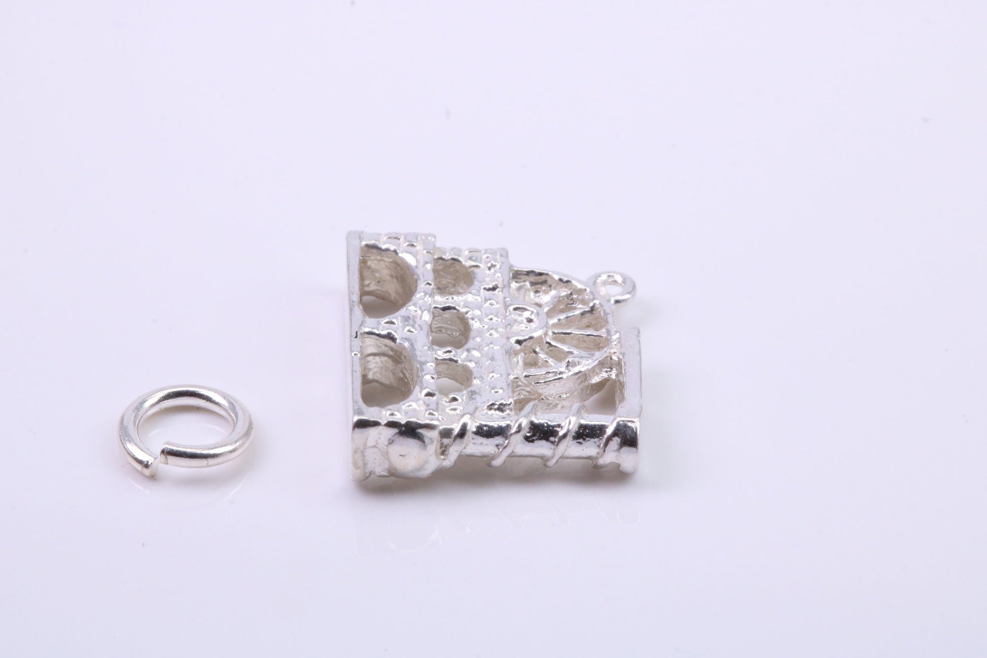 Watermill Charm, Traditional Charm, Made from Solid 925 Grade Sterling Silver, Complete with Attachment Link