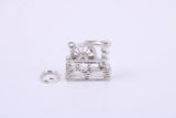 Watermill Charm, Traditional Charm, Made from Solid 925 Grade Sterling Silver, Complete with Attachment Link