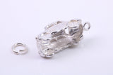 Car Charm, Traditional Charm, Made from Solid 925 Grade Sterling Silver, Complete with Attachment Link