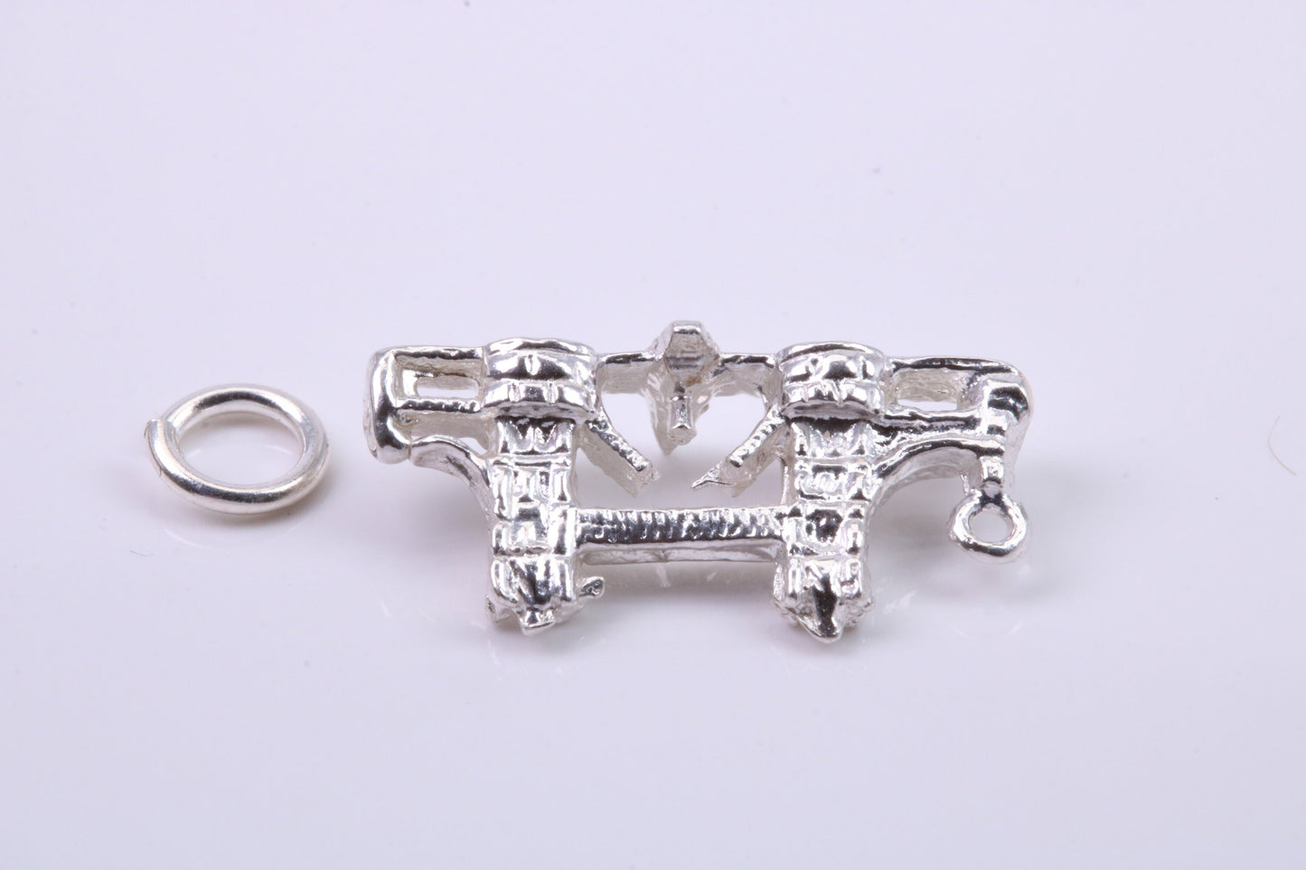 Iconic London Bridge Charm, Traditional Charm, Made from Solid 925 Grade Sterling Silver, Complete with Attachment Link