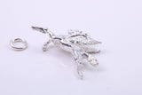 Pegasus Charm, Traditional Charm, Made from Solid 925 Grade Sterling Silver, Complete with Attachment Link
