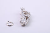 Fire Engine Charm, Traditional Charm, Made from Solid 925 Grade Sterling Silver, Complete with Attachment Link