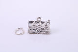 Country Cottage Charm, Traditional Charm, Made from Solid 925 Grade Sterling Silver, Complete with Attachment Link