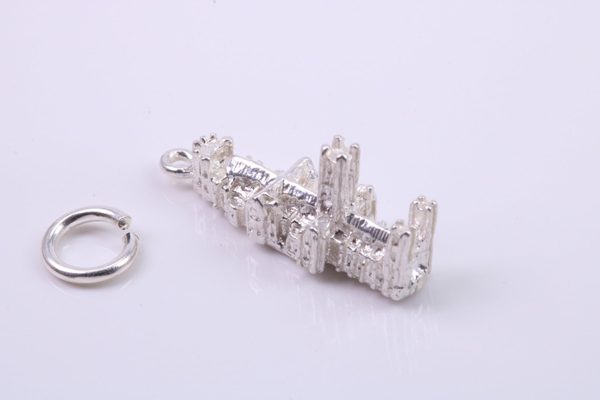 Cathedral Charm, Traditional Charm, Made from Solid 925 Grade Sterling Silver, Complete with Attachment Link