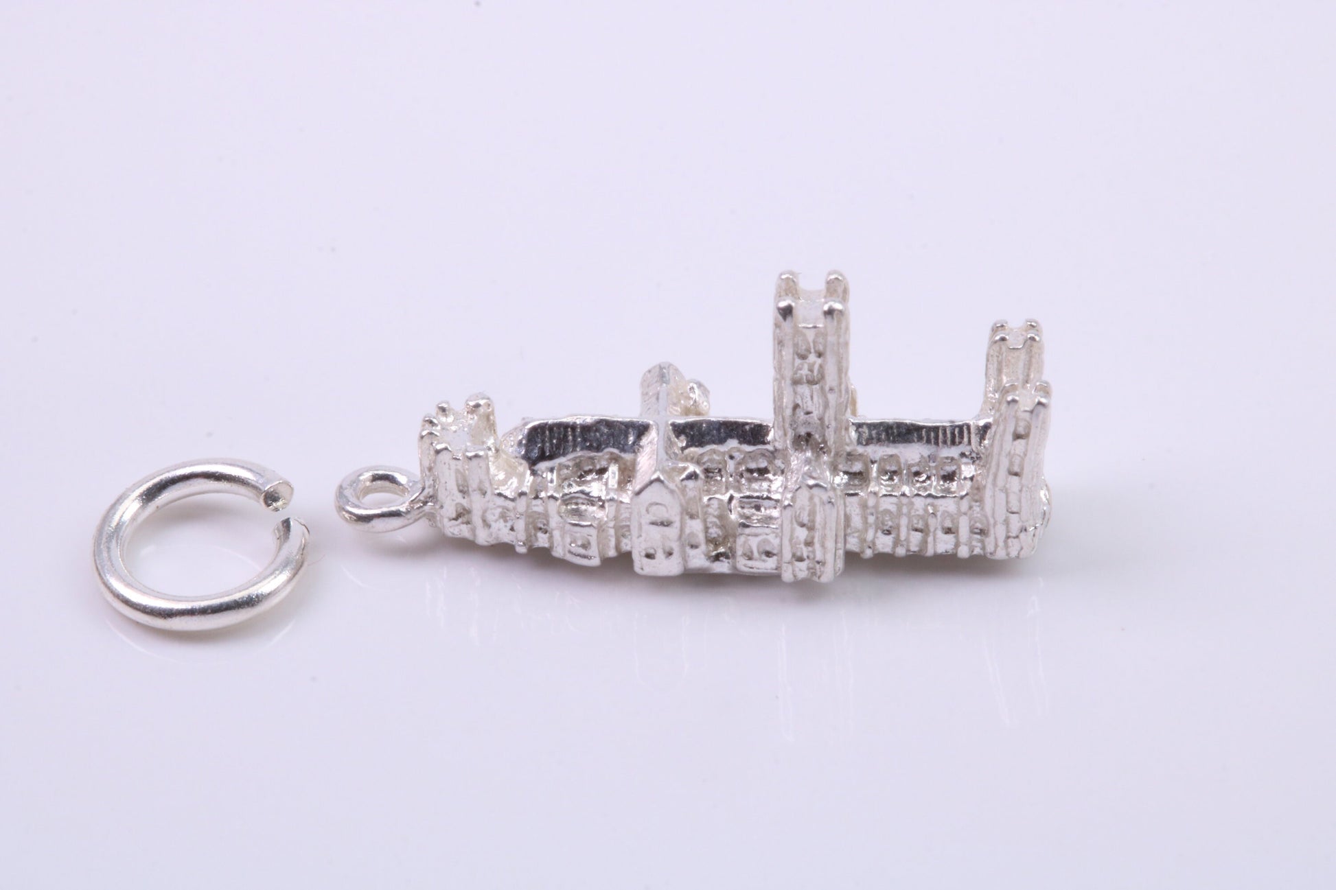 Cathedral Charm, Traditional Charm, Made from Solid 925 Grade Sterling Silver, Complete with Attachment Link