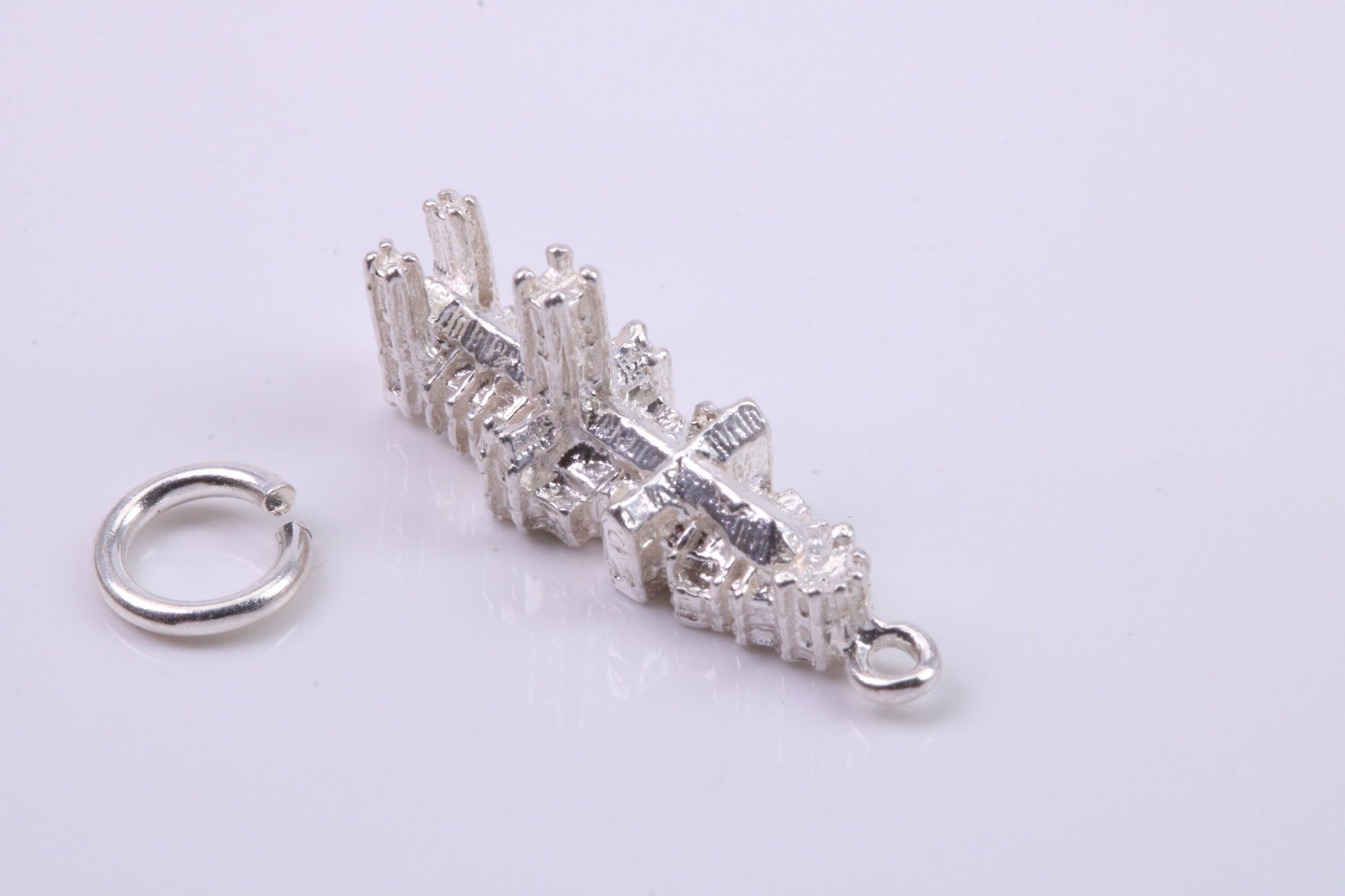 Cathedral Charm, Traditional Charm, Made from Solid 925 Grade Sterling Silver, Complete with Attachment Link