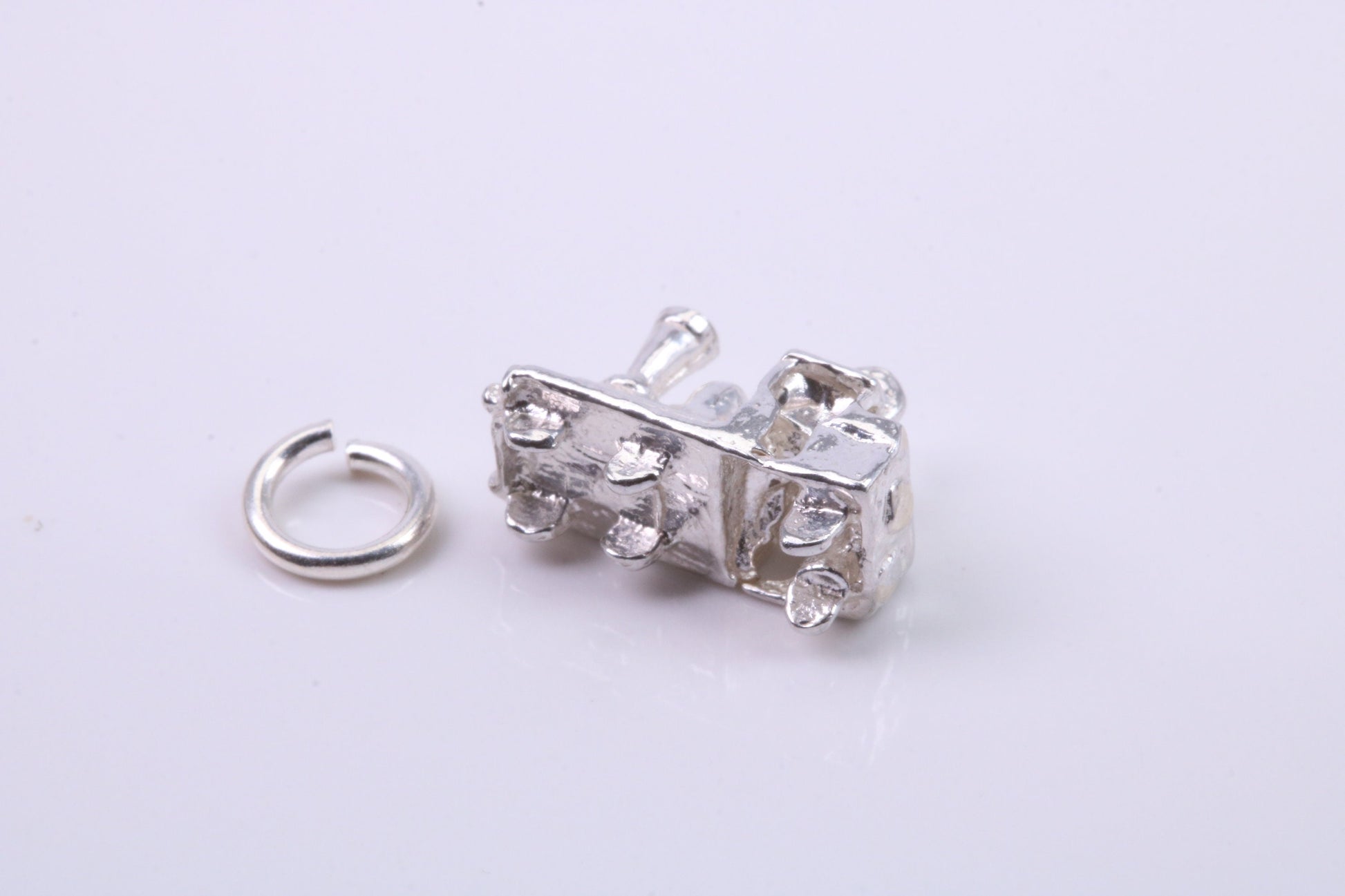 Steam Train Charm, Traditional Charm, Made from Solid 925 Grade Sterling Silver, Complete with Attachment Link