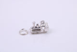 Steam Train Charm, Traditional Charm, Made from Solid 925 Grade Sterling Silver, Complete with Attachment Link