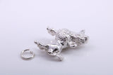 Large Poodle Dog Charm, Traditional Charm, Made from Solid 925 Grade Sterling Silver, Complete with Attachment Link