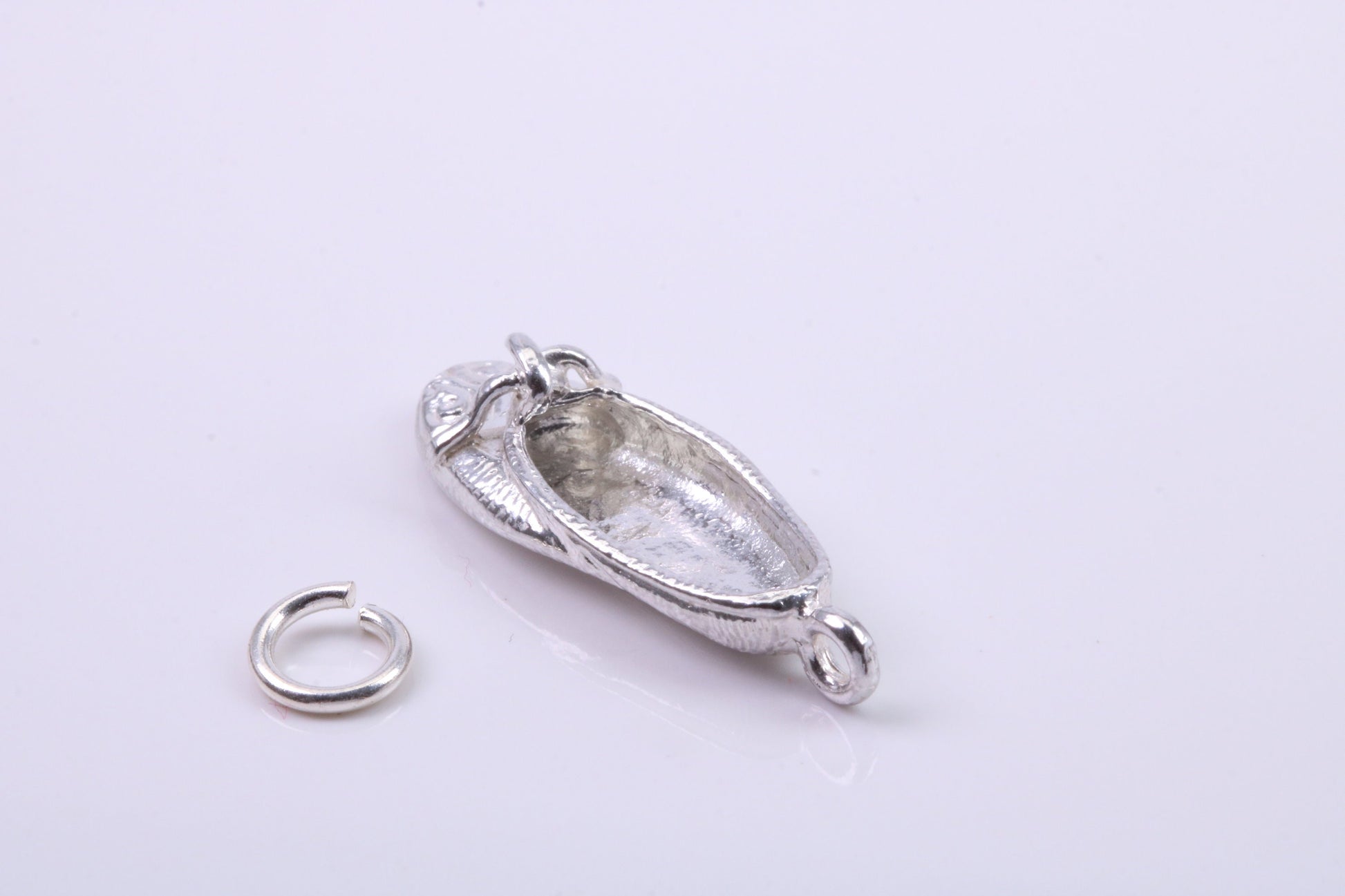 Slipper Charm, Traditional Charm, Made from Solid 925 Grade Sterling Silver, Complete with Attachment Link
