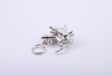 Cat with Kitten Charm, Traditional Charm, Made from Solid 925 Grade Sterling Silver, Complete with Attachment Link