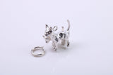 Cat with Kitten Charm, Traditional Charm, Made from Solid 925 Grade Sterling Silver, Complete with Attachment Link