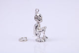 Elf Charm, Traditional Charm, Made from Solid 925 Grade Sterling Silver, Complete with Attachment Link