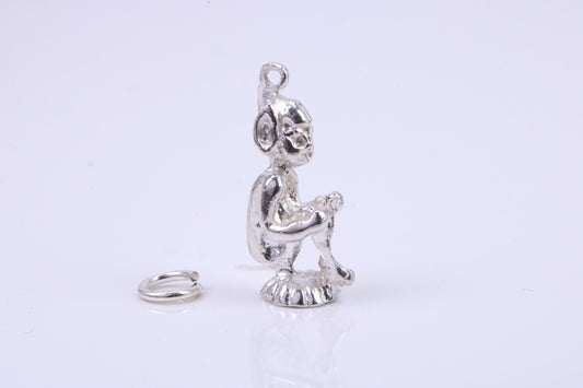 Elf Charm, Traditional Charm, Made from Solid 925 Grade Sterling Silver, Complete with Attachment Link