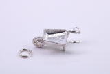 Wheel Barrow Charm, Traditional Charm, Made from Solid 925 Grade Sterling Silver, Complete with Attachment Link