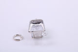 Wheel Barrow Charm, Traditional Charm, Made from Solid 925 Grade Sterling Silver, Complete with Attachment Link
