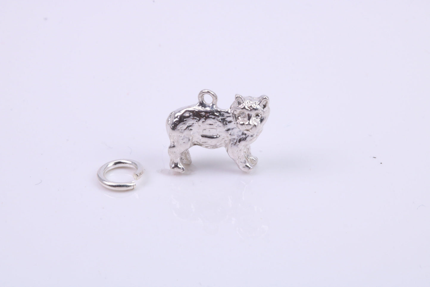 Bob Cat Charm, Traditional Charm, Made from Solid 925 Grade Sterling Silver, Complete with Attachment Link