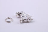 Bob Cat Charm, Traditional Charm, Made from Solid 925 Grade Sterling Silver, Complete with Attachment Link