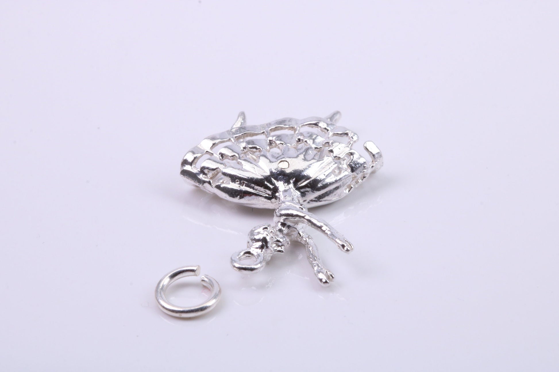 Ballerina Charm, Traditional Charm, Made from Solid 925 Grade Sterling Silver, Complete with Attachment Link