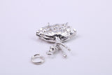 Ballerina Charm, Traditional Charm, Made from Solid 925 Grade Sterling Silver, Complete with Attachment Link