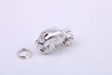 Iconic London Cab Charm, Traditional Charm, Made from Solid 925 Grade Sterling Silver, Complete with Attachment Link