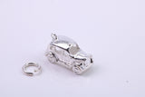 Iconic London Cab Charm, Traditional Charm, Made from Solid 925 Grade Sterling Silver, Complete with Attachment Link