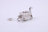 Princess Carriage Charm, Made from Solid Cast Silver, Complete with Attachment Link