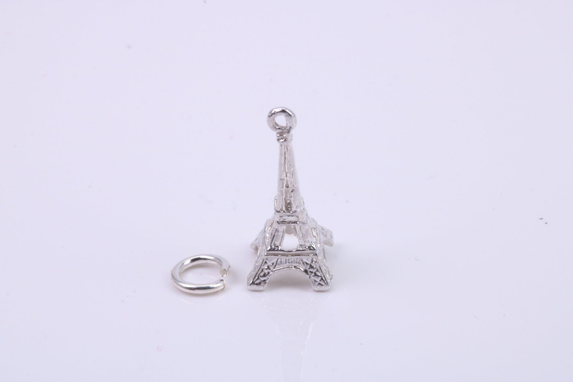 Eiffel Tower Charm, Traditional Charm, Made from Solid 925 Grade Sterling Silver, Complete with Attachment Link