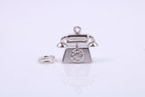 Vintage Phone Charm, Made from Solid Cast Silver, Complete with Attachment Link