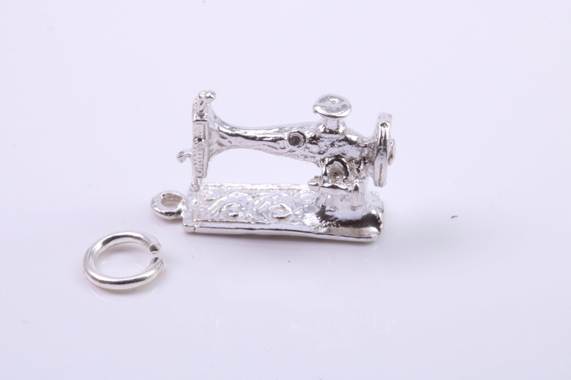 Sewing Machine Charm, Traditional Charm, Made from Solid 925 Grade Sterling Silver, Complete with Attachment Link