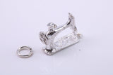 Sewing Machine Charm, Traditional Charm, Made from Solid 925 Grade Sterling Silver, Complete with Attachment Link