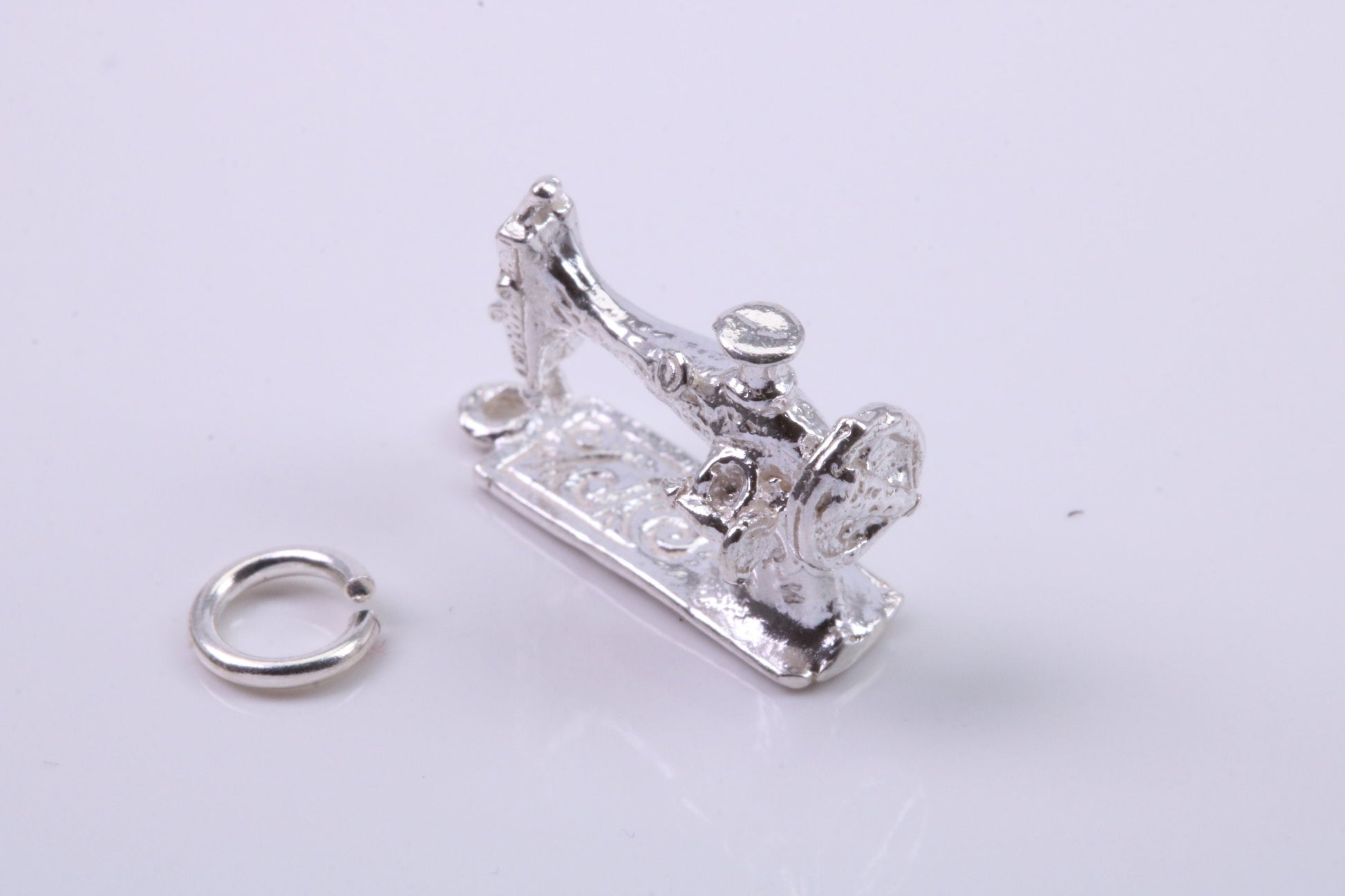 Sewing Machine Charm, Traditional Charm, Made from Solid 925 Grade Sterling Silver, Complete with Attachment Link