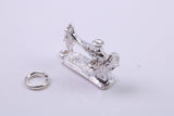 Sewing Machine Charm, Traditional Charm, Made from Solid 925 Grade Sterling Silver, Complete with Attachment Link
