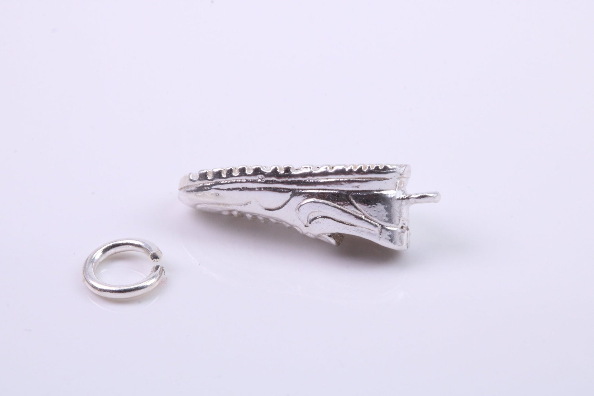 Trainer Shoe Charm, Traditional Charm, Made from Solid 925 Grade Sterling Silver, Complete with Attachment Link
