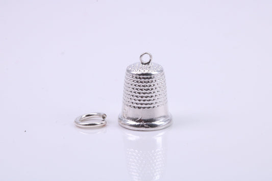 Sewing Thimble Charm, Traditional Charm, Made from Solid 925 Grade Sterling Silver, Complete with Attachment Link