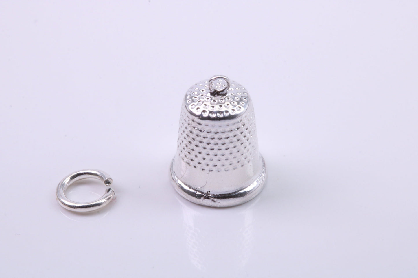 Sewing Thimble Charm, Traditional Charm, Made from Solid 925 Grade Sterling Silver, Complete with Attachment Link