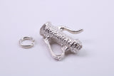 Coffee Pot Charm, Made from Solid Cast Silver, Complete with Attachment Link