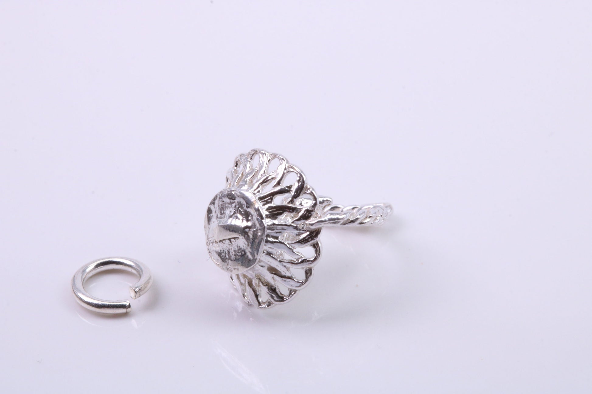 Cat in Basket Charm, Traditional Charm, Made from Solid 925 Grade Sterling Silver, Complete with Attachment Link