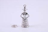 Welsh Lady Charm, Traditional Charm, Made from Solid 925 Grade Sterling Silver, Complete with Attachment Link