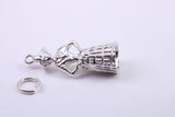 Welsh Lady Charm, Traditional Charm, Made from Solid 925 Grade Sterling Silver, Complete with Attachment Link