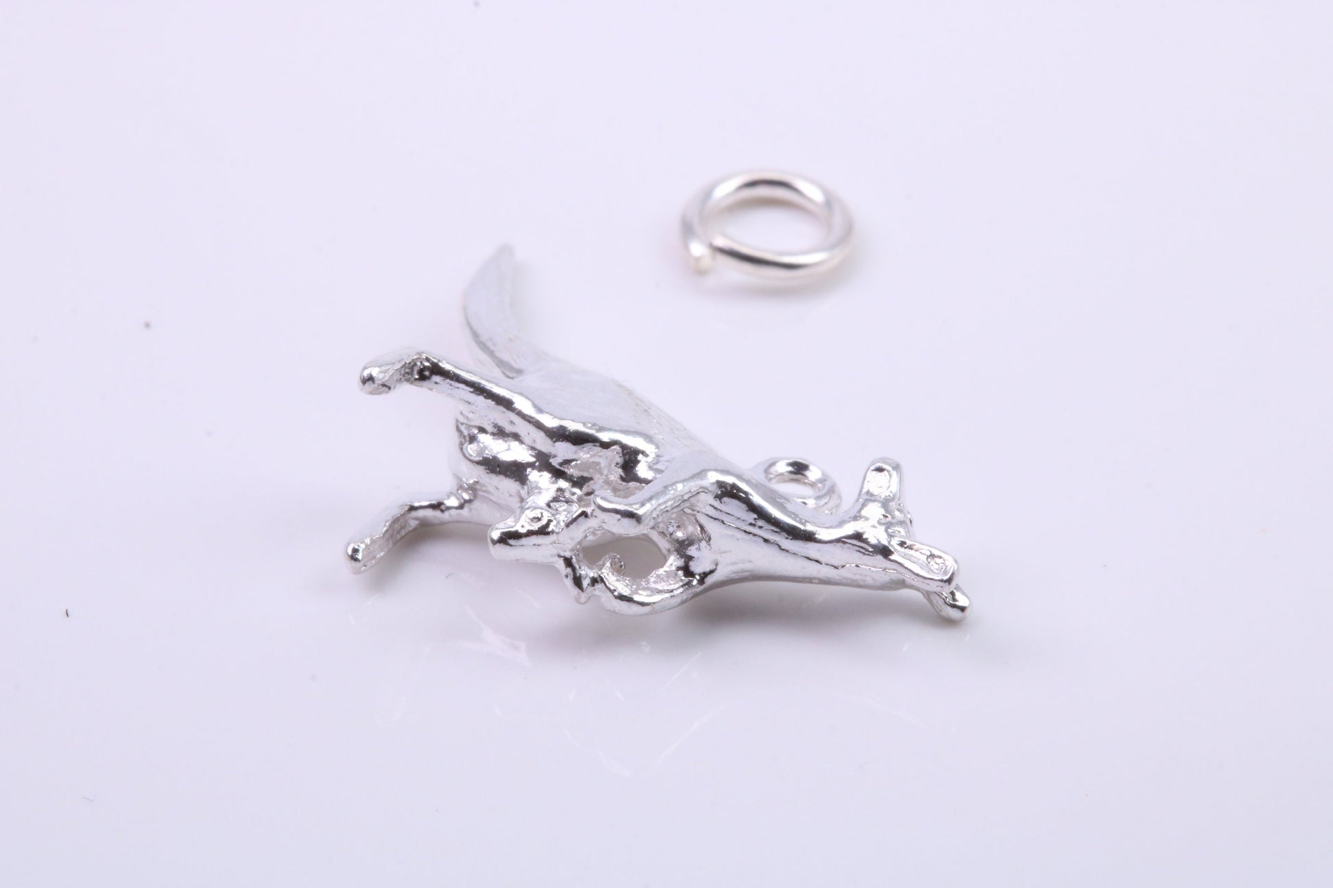 Kangaroo Charm, Traditional Charm, Made from Solid 925 Grade Sterling Silver, Complete with Attachment Link