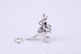 Kangaroo Charm, Traditional Charm, Made from Solid 925 Grade Sterling Silver, Complete with Attachment Link