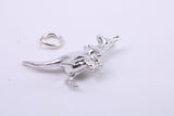 Kangaroo Charm, Traditional Charm, Made from Solid 925 Grade Sterling Silver, Complete with Attachment Link