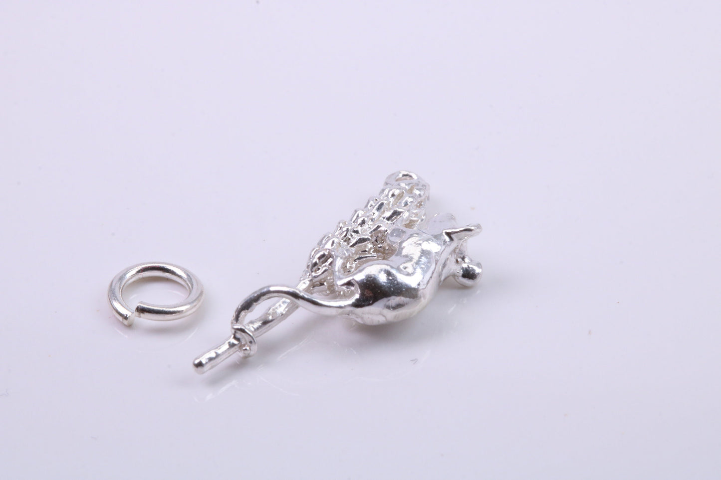 Corn Mouse Charm, Traditional Charm, Made from Solid 925 Grade Sterling Silver, Complete with Attachment Link