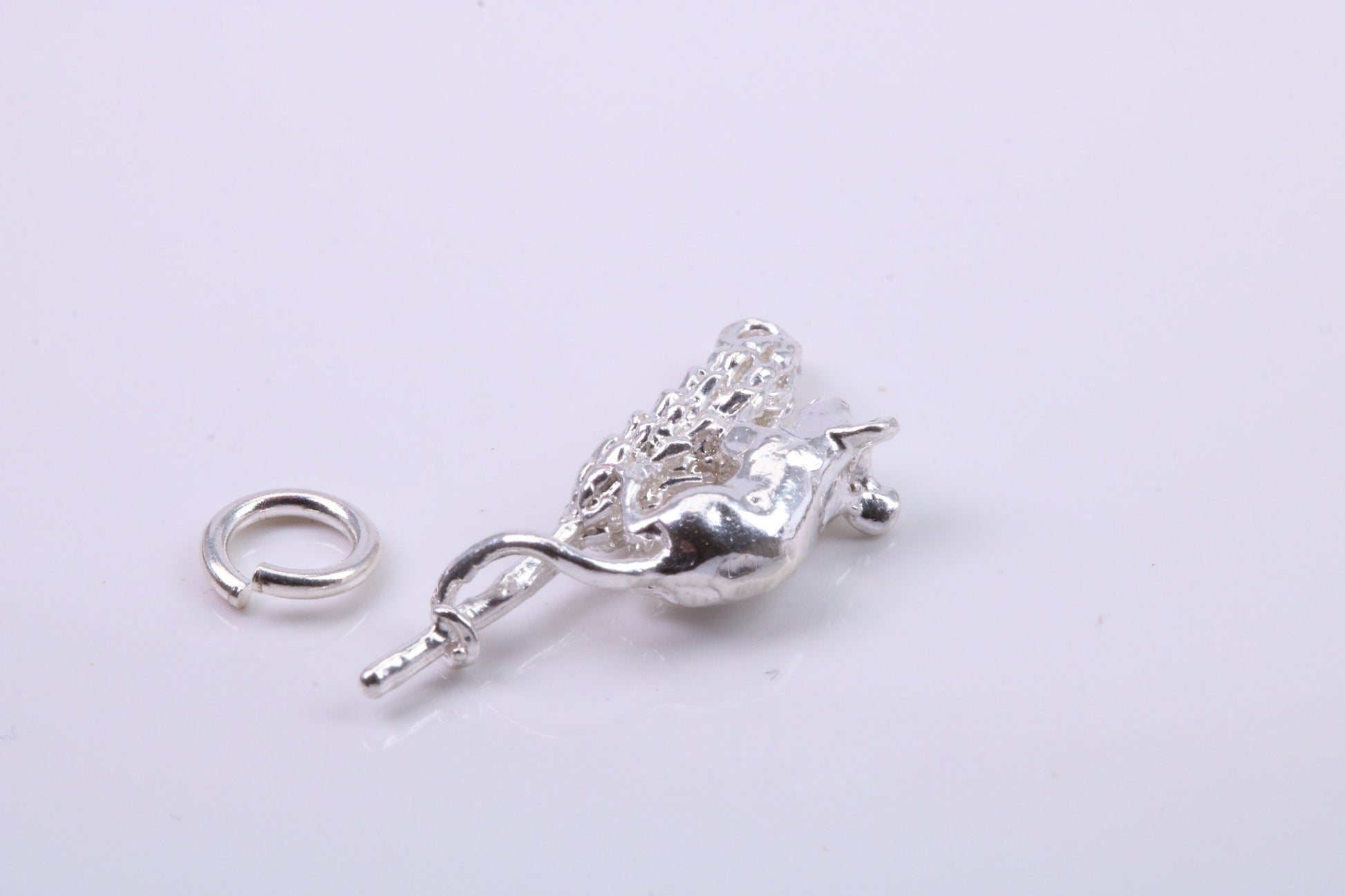 Corn Mouse Charm, Traditional Charm, Made from Solid 925 Grade Sterling Silver, Complete with Attachment Link