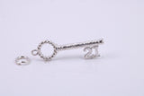 21st Birthday Key Charm, Made from Solid Cast Silver, Complete with Attachment Link