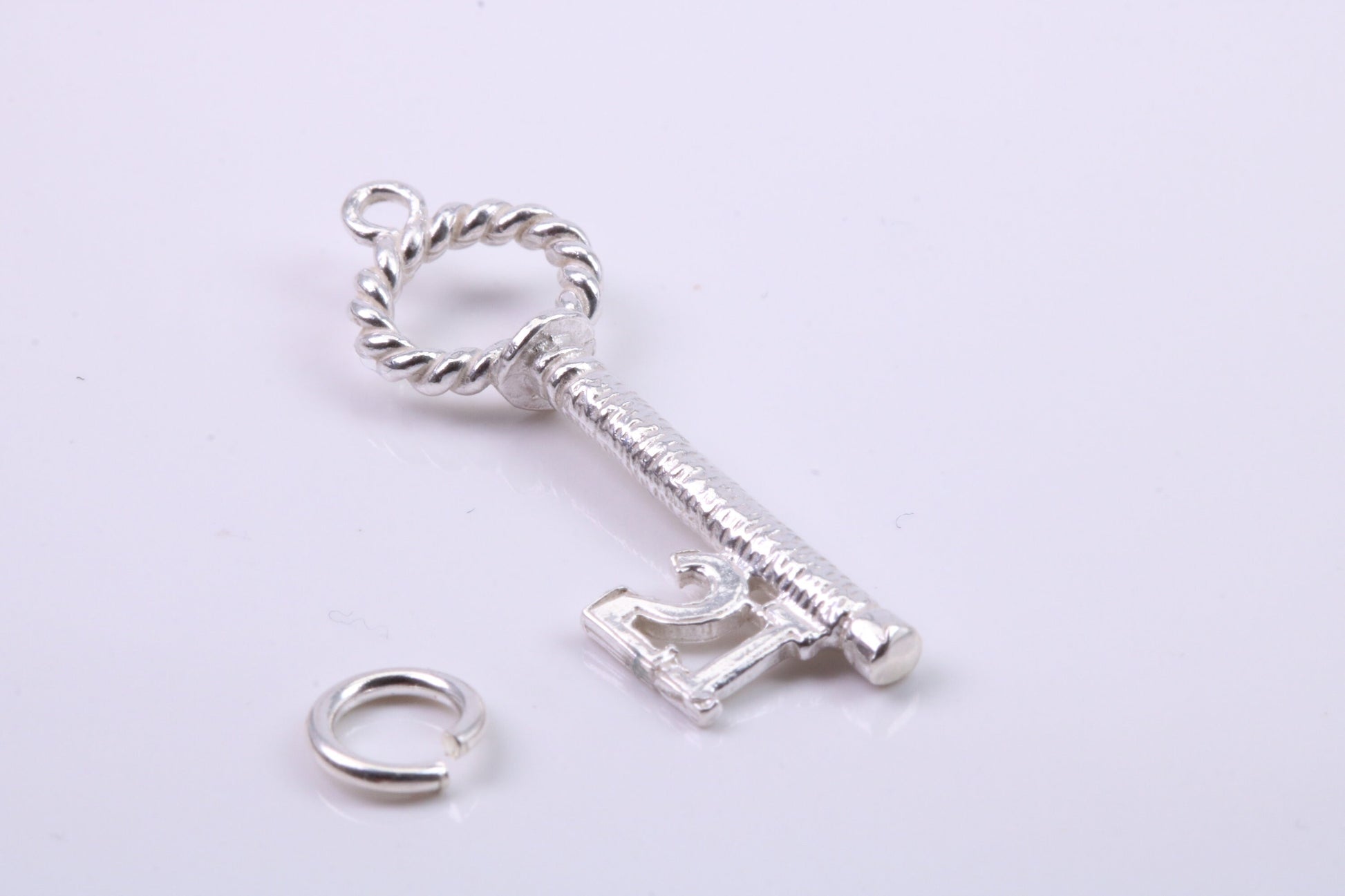 21st Birthday Key Charm, Traditional Charm, Made from Solid 925 Grade Sterling Silver, Complete with Attachment Link