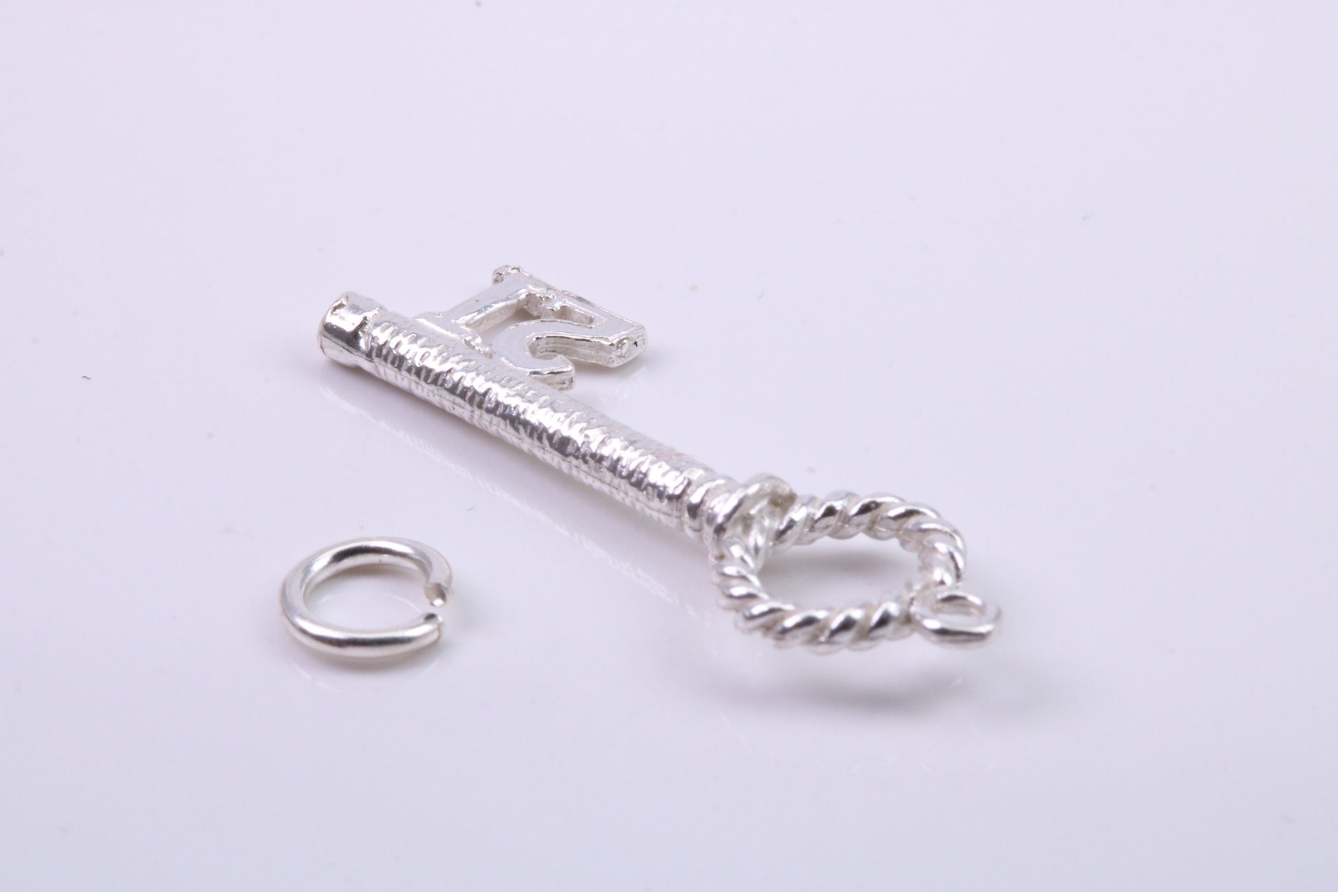 21st Birthday Key Charm, Made from Solid Cast Silver, Complete with Attachment Link