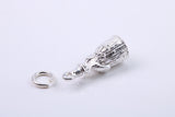 Victorian Lady Charm, Made from Solid Cast Silver, Complete with Attachment Link